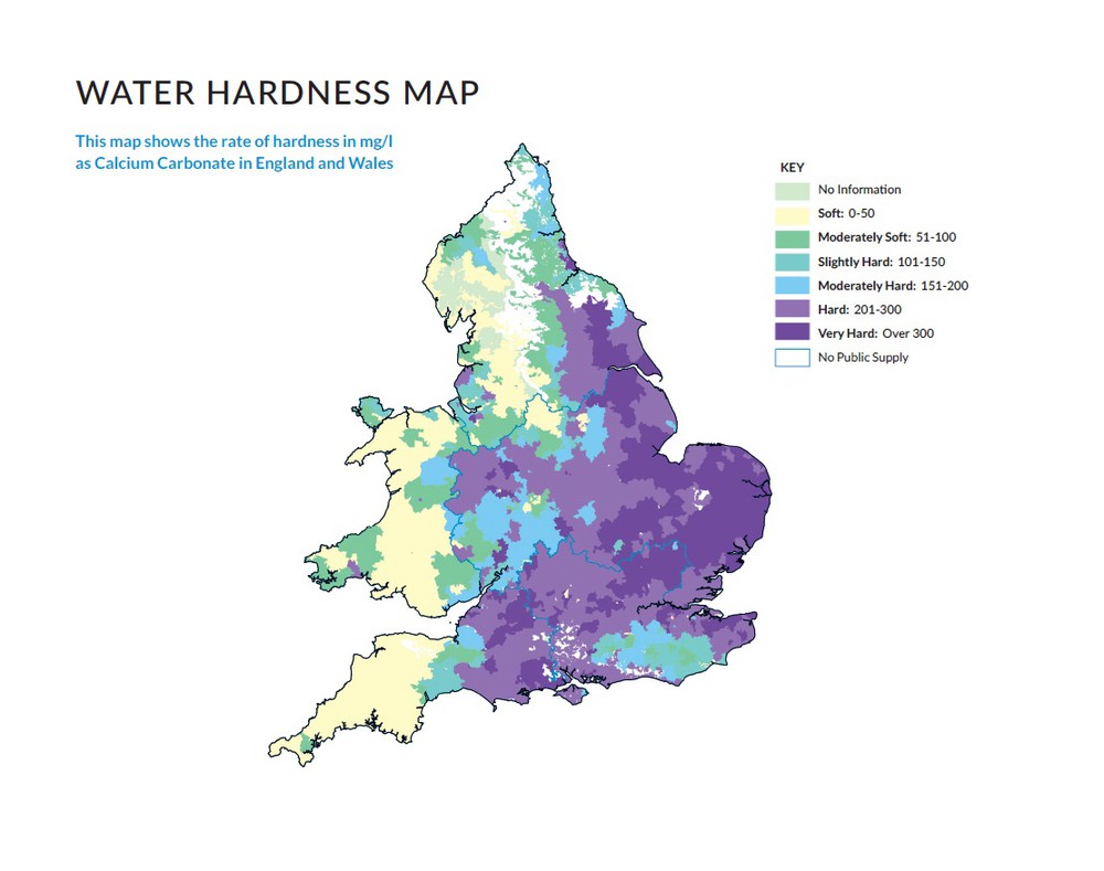 WATER HARDNESS MAP UK WATER HARDNESS MAP UK